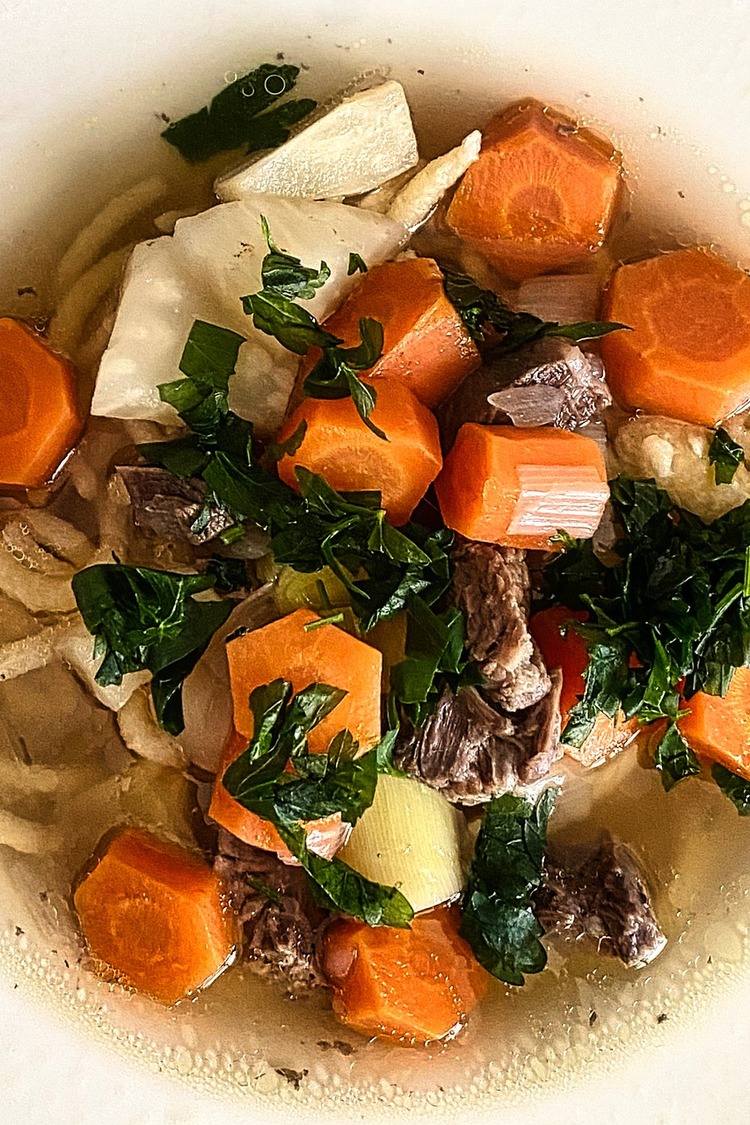 Instant Pot Beef Stew with Carrots, Celery and Leeks - Pressure Cooking Recipe
